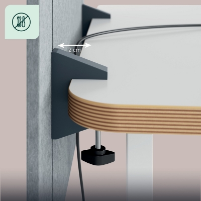 Separator de birou Leitz, inaltime reglabila, 70x60cm